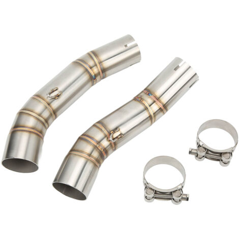 Tuyau de Liaison Intermédiaire D'échappement, Remplacement de Surface Brillante en Acier Inoxydable pour Tuyau D'échappement Central de Moto pour YZF-R1 2004-2006.