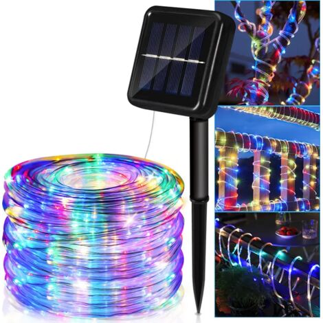 Tuyau de lumière solaire tuyau de lumière LED chaîne lumineuse filet de lumière extérieure RGB 22M