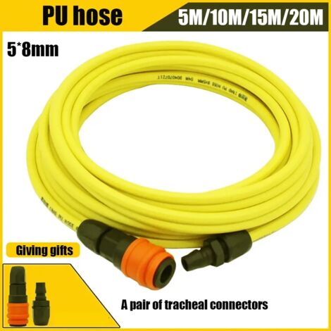 Tuyau de menuiserie (diamètre intérieur 5 mm x diamètre extérieur 8 mm) 5 x 8 12PU, tube pneumatique antigel, tuyau pour compresseur d'air, pompe à air, tube antidéflagrant pour pulvérisateur