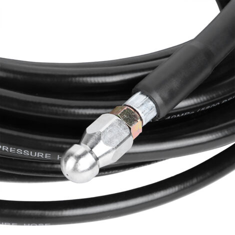Tuyau de Nettoyage à Haute Pression 15m pour Drain et Égouts, Adapté Karcher K1-K7, PVC Armé de Métal, Embout en Cuivre