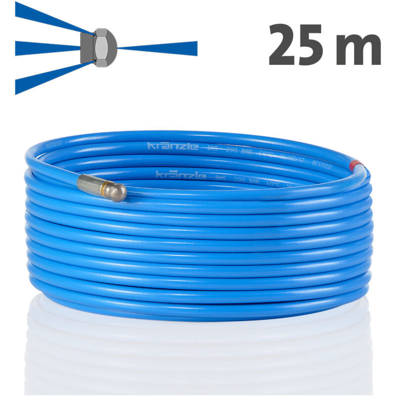Tuyau de nettoyage de tuyaux Kränzle 25m système enfichable D12 avec perçage frontal