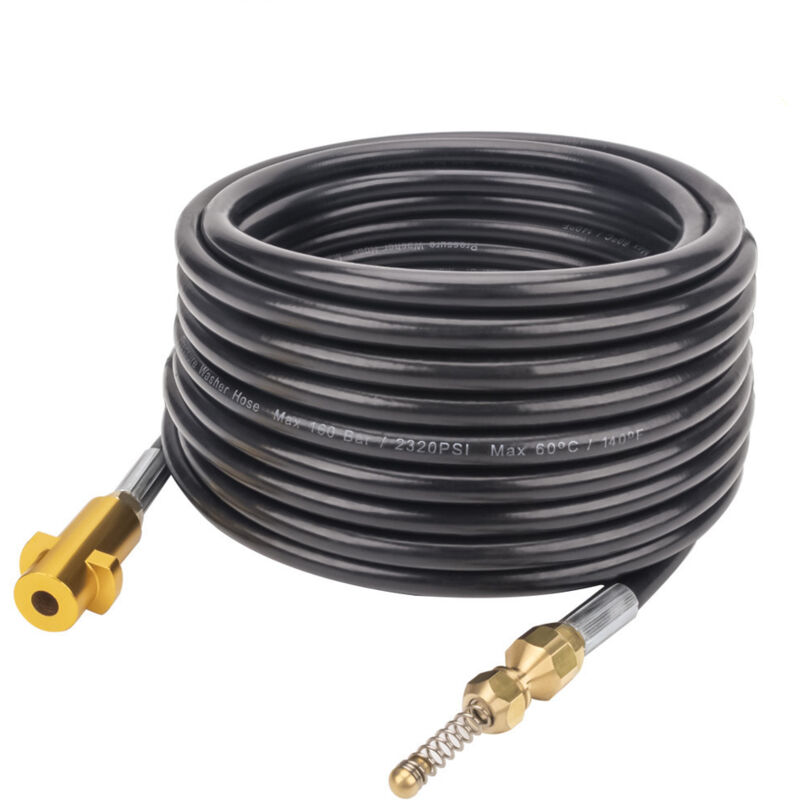 Dolaso - Tuyau de Nettoyage Haute Pression 10m, Pour Déboucheur Canalisation, Équipé de Buse à Ressort (3 Jets Arrière/1 Avant), Adapté aux
