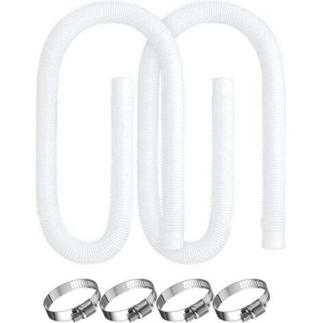 Tuyau de piscine, 2 pièces de remplacement pour pompe de piscine Intex 330, 530 et 1 000 GPH, tuyau de 150 cm pour piscines hors sol.