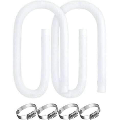 Tuyau de piscine, 2 pièces de remplacement pour pompe de piscine Intex 330, 530 et 1 000 GPH, tuyau de 150 cm pour piscines hors sol.