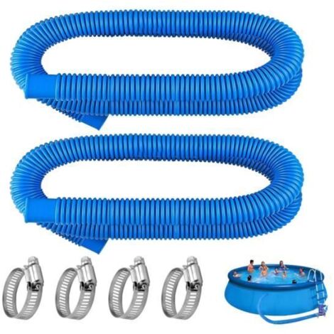 Tuyau de piscine - 2 pièces - Flexible de remplacement - 59 pouces - Compatible avec pompes 330-1000 GPH