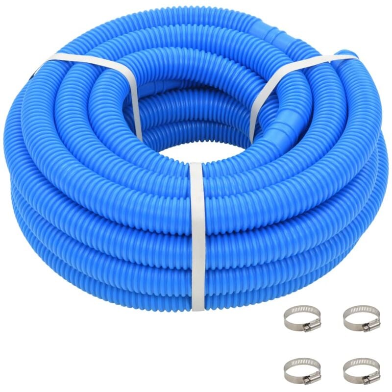 Vidaxl - Tuyau de piscine avec colliers de serrage Bleu 38 mm 12 m