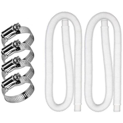 Tuyau de piscine de remplacement 32mm avec pinces métalliques pour pompes de 300-330-530-1000 gallons, filtres et accessoires 242