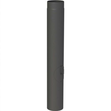 Tuyau de poêle Ø 130 x 1000 mm avec clapet d'étranglement et porte