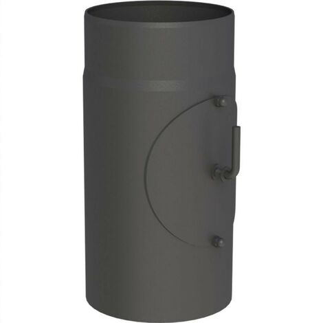Tuyau de poêle Ø 130 x 300 mm avec clapet d'étranglement et porte