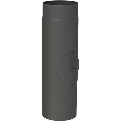 Tuyau de poêle Ø 130 x 500 mm avec clapet d'étranglement et porte