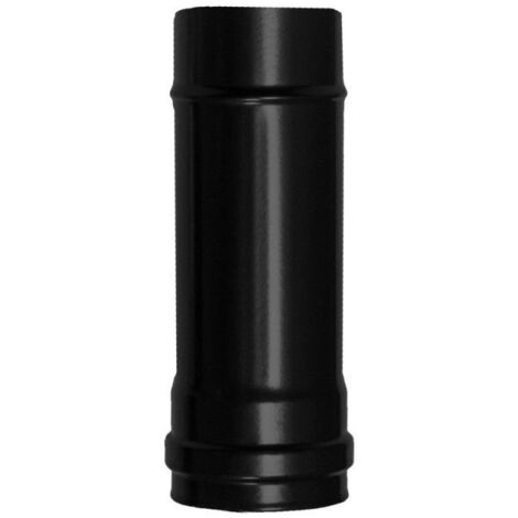 Tuyau de poêle à granulés Wolfpack, acier vitrifié, noir, Ø 80 mm, longueur 25 cm. Pour poêles à bois, cheminées, haute résistan
