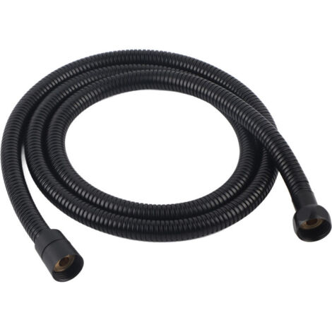 Tuyau de pomme de douche de remplacement Flexible noir en acier inoxydable de 59 pouces de Long G1/2"