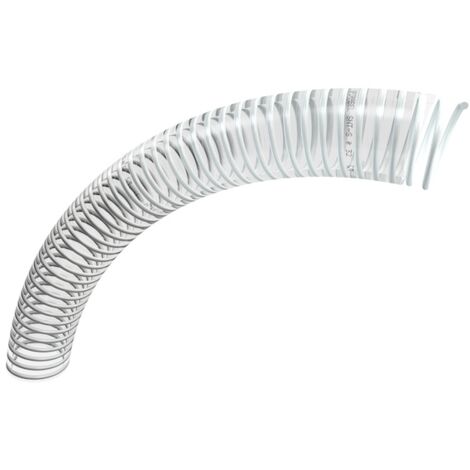 Tuyau de pompe alimentaire 25 mètres – PVC souple transparent renforcé – Diamètre 50 mm – Pour transfert liquides et poudres non grasses