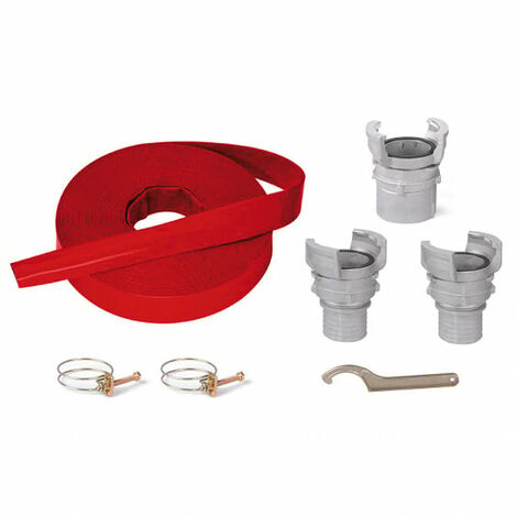 Tuyau de pompe PVC renforcé plat 20m – Diamètre 50mm – Pression max 15 bars – Raccords inclus pour installation rapide – Korman Garden