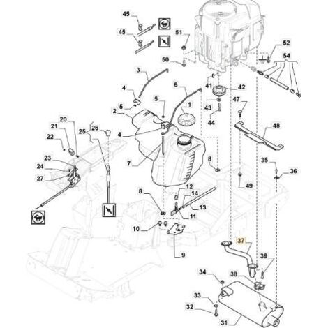 TUYAU DE RACCORDEMENT D'ÉCHAPPEMENT MOTEUR HONDA GXV660 ORIGINAL STIGA - 118738260/0