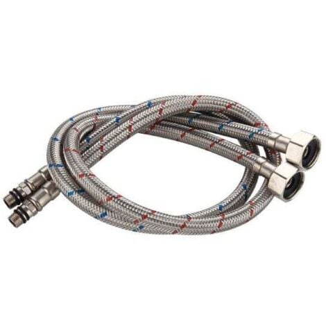 Lot De 2 Tuyaux Flexibles En Acier Inoxydable 304 Résistant à La