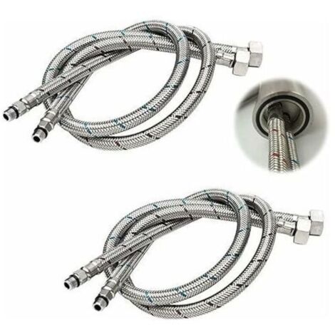 Tuyau de raccordement G 3/8 DN6 60 cm de long pour robinets, tuyau d'eau flexible fileté à compression 2 pièce (1 paire)