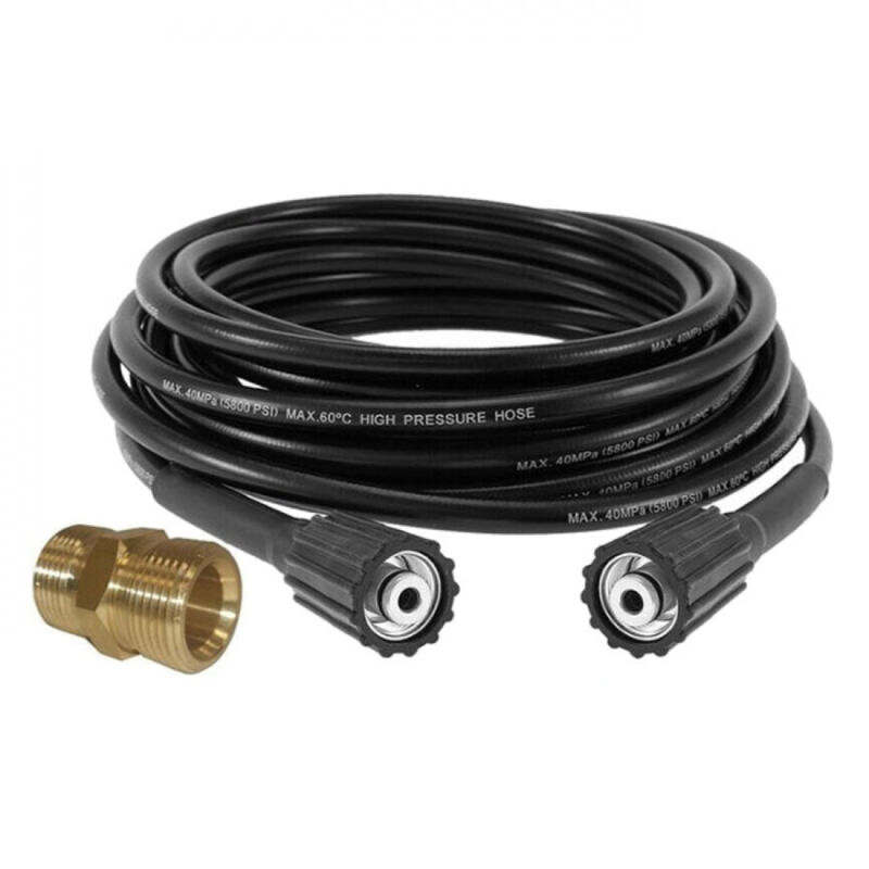 Roleader - Tuyau pour Nettoyeur Haute Pression, Tuyau de Nettoyage à Filetage M22-14 x 10 m, Garage Industriel pour Entreprise de Nettoyage de Voiture