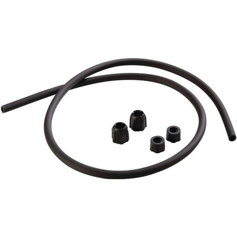 Tuyau de rechange D 8. PVC avec 2 écrous d'accouplementt longueur 1.3 m noir MES