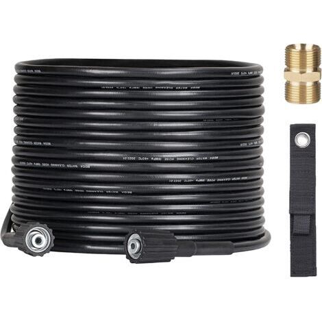 [Tuyau de Rechange Haute Pression] M22 x 14mm - Flexible 10 m Résistant aux Torsions Compatible Karcher HD HDS Ryobi Kranzle Adaptateur Laiton