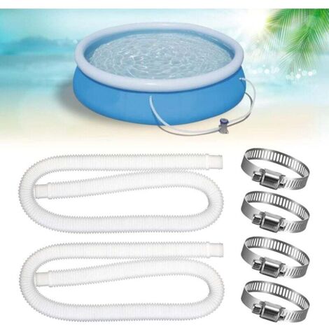 Tuyau de Rechange pour Piscine Surélevée Pompe Filtre avec Raccords Métalliques 59 Pouces