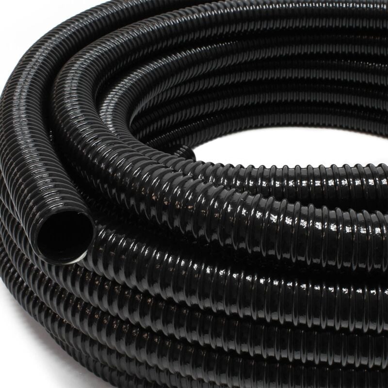 Tuyau de refoulement 5 m Flexible Spiralé 25 mm (1') Noir avec Spirale de renforcement Bassin