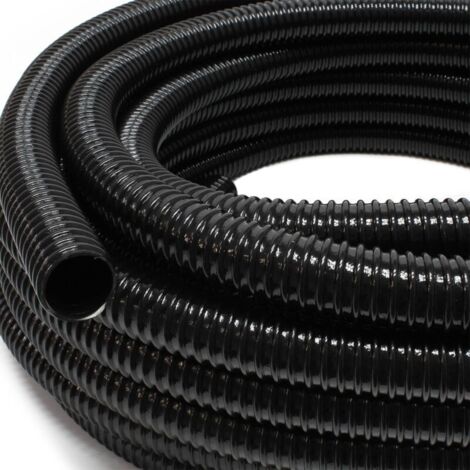 Tuyau de refoulement 5 m Flexible Spiralé 25 mm (1") Noir avec Spirale de renforcement Bassin