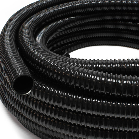 WILTEC Tuyau de refoulement 50 m Flexible Spiralé 32 mm (1 1/4") Noir avec Spirale de renforcement Bassin