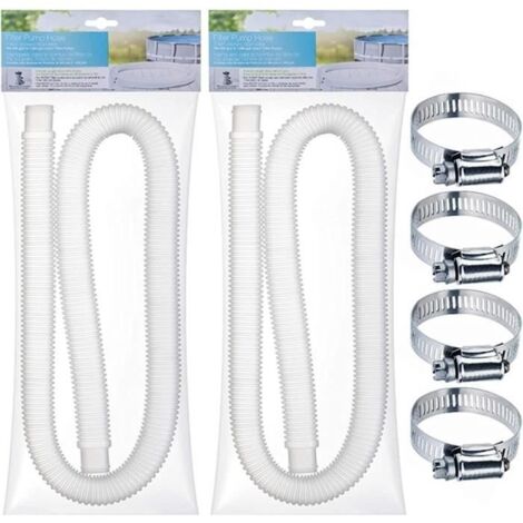 Tuyau de Remplacement de 150 cm pour piscines Hors Sol, Tuyau de Pompe de Filtration avec Pinces en métal, kit de Tuyau de Rem(933)