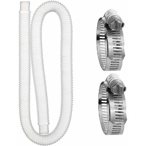 Tuyau de Remplacement de Piscine, Avec 2 Connecteurs Métalliques, pour Piscine Hors Terre Tuyau de Remplacement de Pompe de Filtre de Piscine,dolaso