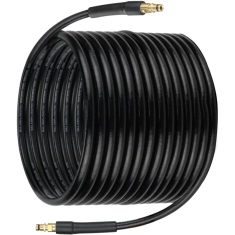 Tuyau de remplacement pour nettoyeur haute pression de 20 m compatible avec Karcher K2 K3 K4 K5 K6 K7 - Tuyau d'extension pour nettoyeur haute pression avec tuyau de nettoyage et connecteur rapide