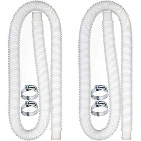Tuyau de Remplacement pour Piscine, Accessoires de Pompe à Filtre avec 4 Attaches Métalliques, Tuyau de Piscine Lo Étiquette