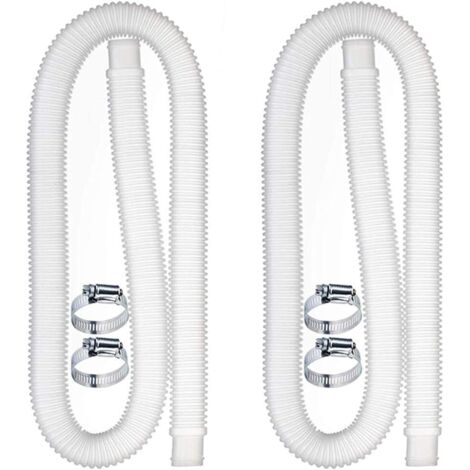 Tuyau de Remplacement pour Piscine, Accessoires de Tuyau de Pompe à Filtre avec 4 Clips Métalliques, Tuyau de Piscine Long de 59x1.25 Pouces pour Pompe, Accessoires de Piscine-Fei Yu