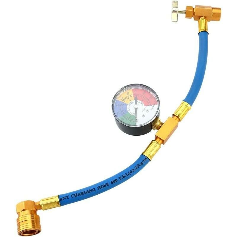 Tuyau De Remplissage De Réfrigérant Pour Climatiseur R134A Avec Jauge Pour Voiture (1/2 Filetage Pour L'Amérique Et L'Europe)