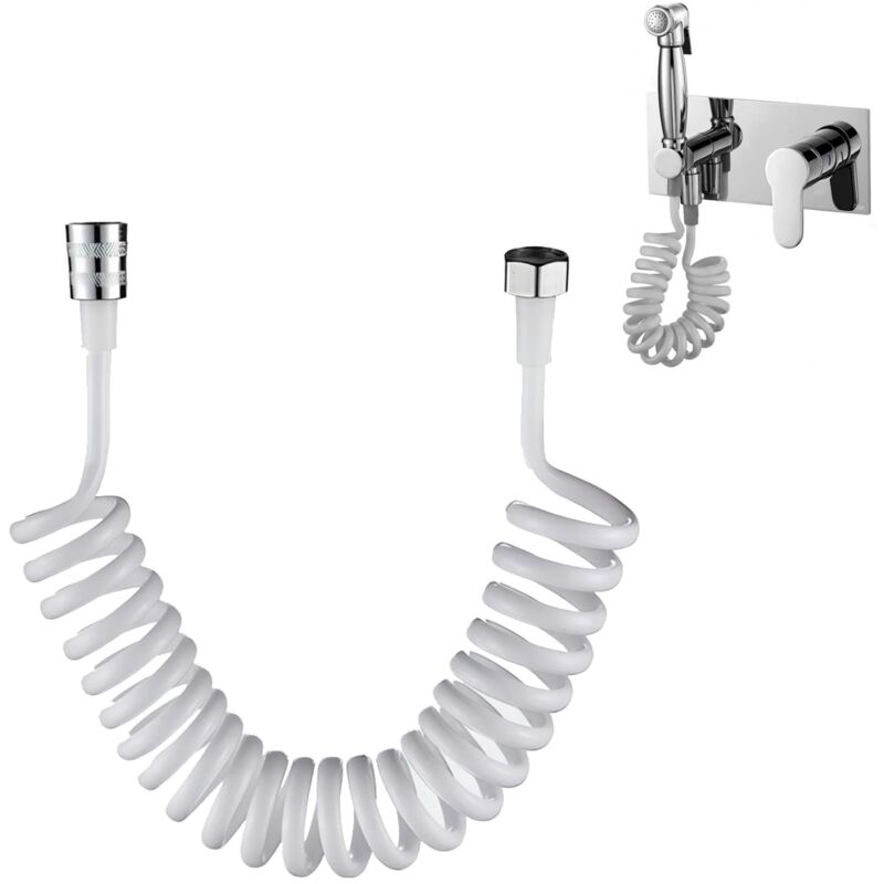 Tuyau de Ressort de Salle de Bain,Tuyau de Douche Flexible Télescopique, Tuyau à Ressort TéLescopique,Flexible de Douche,Flexible Rétractable pour