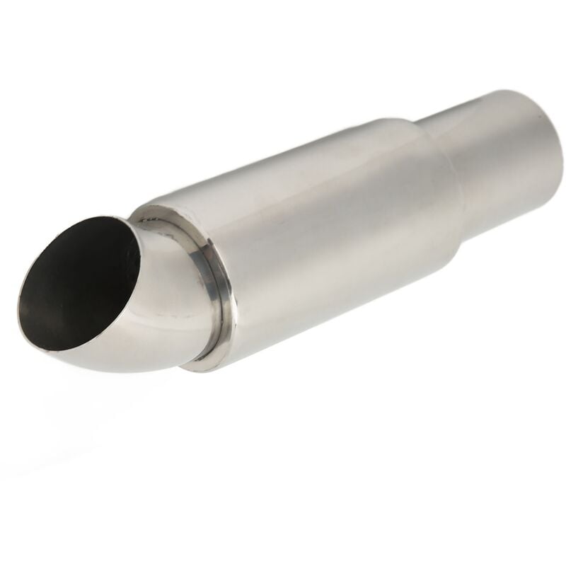 Jeffergarden Tuyau de silencieux d'échappement de voiture 51mmx51mm entrée ronde en acier inoxydable argent remplacement universel