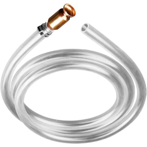 Tuyau de Transfert de Carburant 1/2 Pouce Raccord en Cuivre 1.8Mètres, Tuyau Manuel Auto-amorçant en Pvc Résistant pour Siphon Essence, Diesel, Eau – Outil Polyvalent pour Vidange