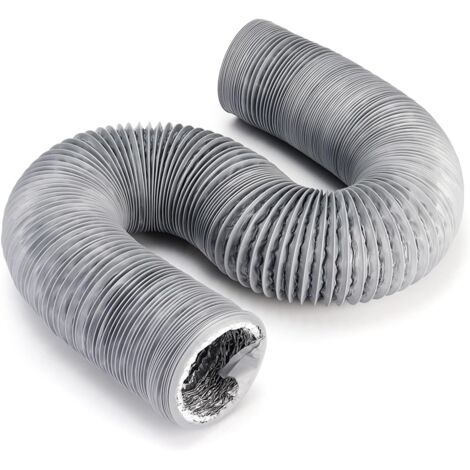 Tuyau de ventilation - Tuyau d'évacuation en PVC - Pour hottes de cuisinière, climatiseurs, sèche-linge, hottes aspirantes - Gris - 150 mm x 6 m