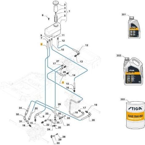 TUYAU DE VIDANGE DE POMPE ORIGINAL STIGA PFM EL - 387869518/1