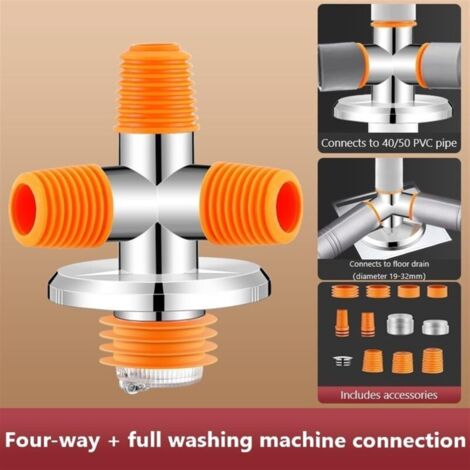 Tuyau de vidange de Sol for Machine à Laver, Tee 2 en 1, déodorant,  lavabo d'égout, connecteur de Tuyau coudé