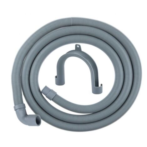 Tuyau de vidange pour lave-linge de 1,5 m avec support et collier de serrage pour lave-linge et lave-vaisselle.