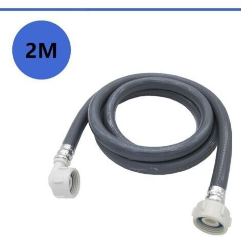 Tuyau d'eau Machine à Laver Rallonge de Tuyau d'arrivée de 2 m Tuyau d'eau, 25 mm Angle 3/4 Pouce / Tuyau d'entrée d'eau Droit, pour Lave-vaisselle, Machines à Laver