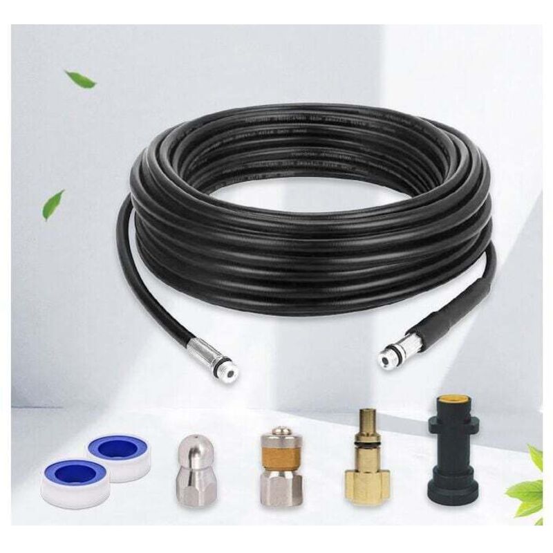 Gabrielle - Tuyau Débouche Canalisation pour Karcher,Kit de Nettoyage du Tuyau de Vidange du Nettoyeur Haute Pression avec Buse à Jet et Buse à Jet