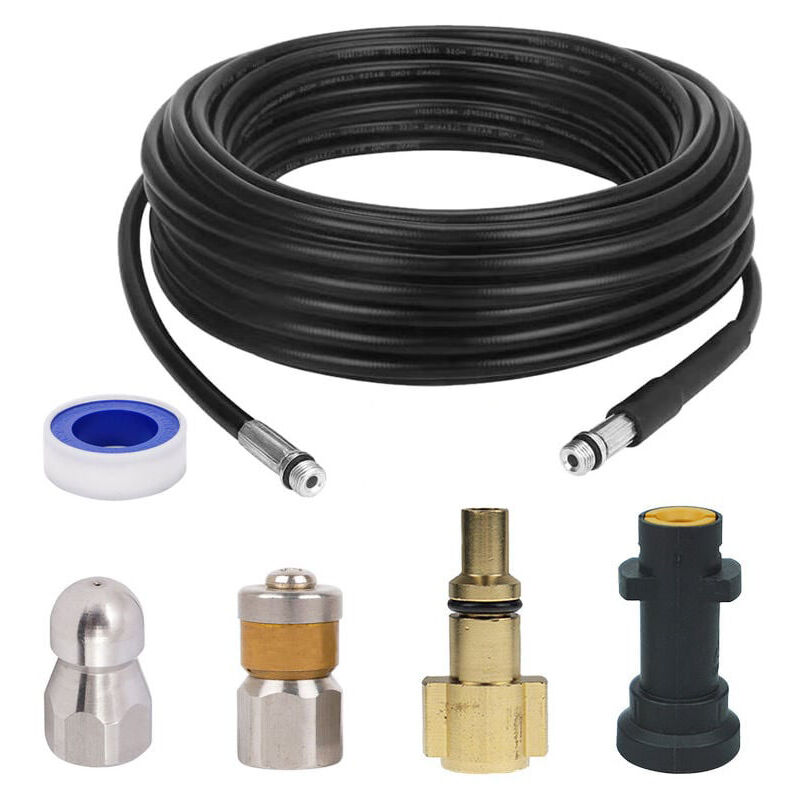 Gabrielle - Tuyau Débouche Canalisation pour Kärcher,Kit de Nettoyage du Tuyau de Vidange du Nettoyeur Haute Pression avec Buse à Jet et Buse à Jet