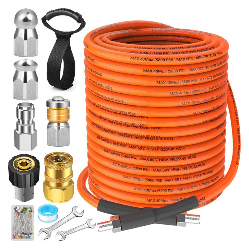 Tuyau déboucheur Premium 15m 5800PSI 3 buses nettoyeur haute pression tuyau nettoyage déboucheur canalisation