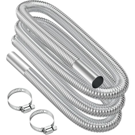 Tuyau D'Échappement ALI2 Pour Générateur - Acier Inoxydable 50cm - Pour Chauffage Diesel - Avec Colliers
