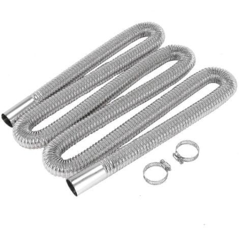 Tuyau d'échappement de 200 cm pour chauffage de stationnement de voiture avec 2 colliers de serrage, tuyau d'échappement pour réservoir de carburant et chauffage au fioul.