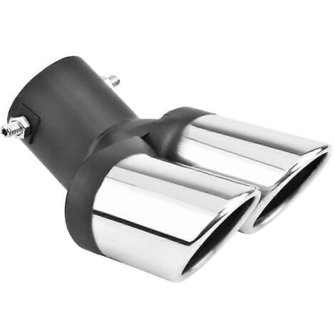 Tuyau d'échappement double sortie universel en acier inoxydable 63 mm pour voiture, silencieux, embout de silencieux Gr