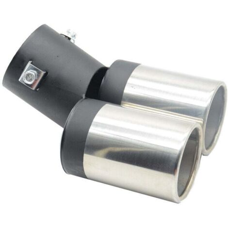 Tuyau d'échappement en acier inoxydable pour voiture, double tuyau, pointe de silencieux, queue en Y noire et argentée