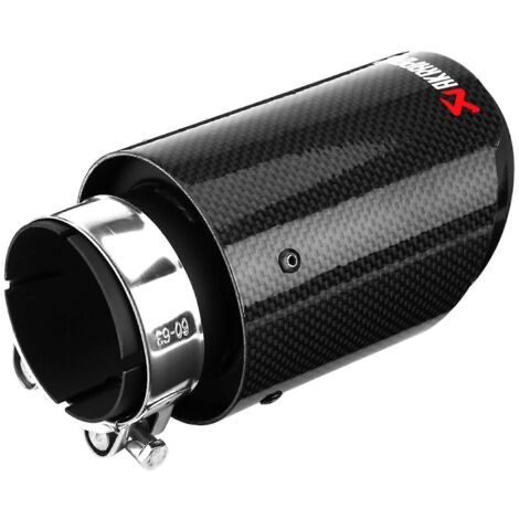 Tuyau d'échappement en fibre de carbone, embout de silencieux pour voiture, style sport, adapté pour diamètre 60mm, finition élégante et durable.